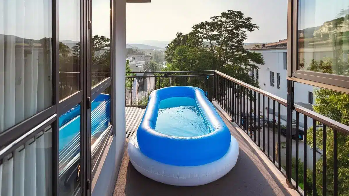 ¿Se puede poner una piscina portátil en una terraza?